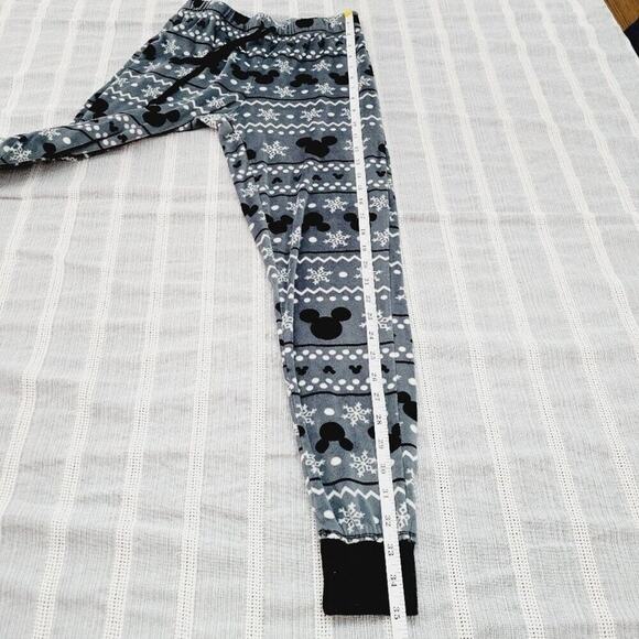 Disney Womens Mickey Mouse Snowflake Fleece Pajama Set Size X-Small Grey Black - Picture 11 of 16